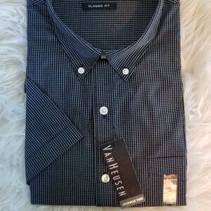 NWT Van Heusen short sleeve dress shirt, size XL/17.5